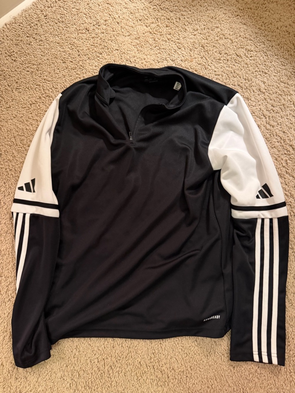 adidas Black and White Quarter-Zip Training Top